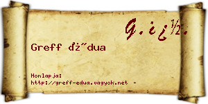 Greff Édua névjegykártya
